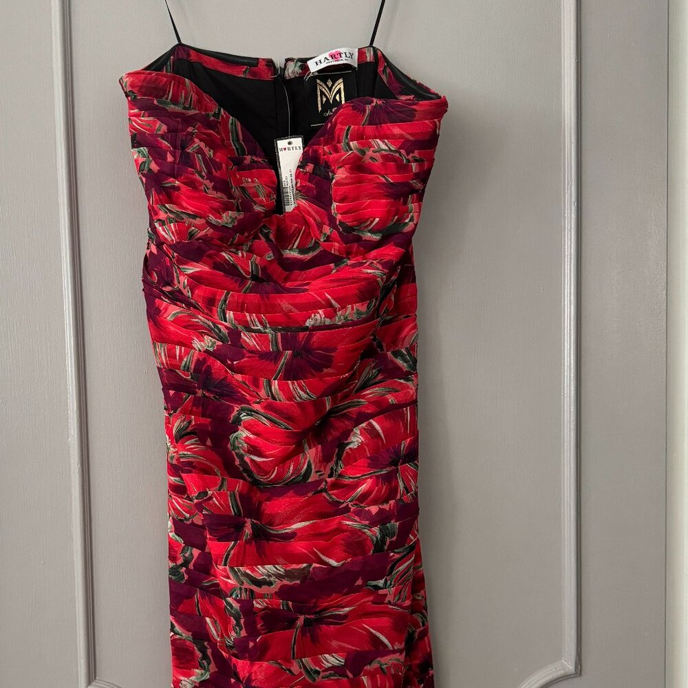 Milly "Windmill" Strapless Floral Chiffon Dress
